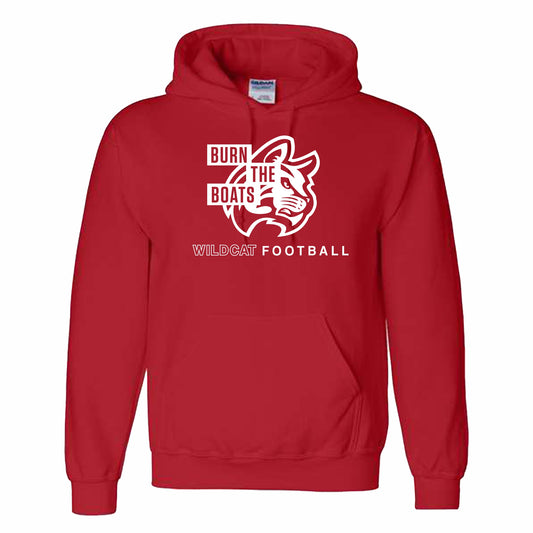 Burn The Boats Wildcat Football Hoodie RED