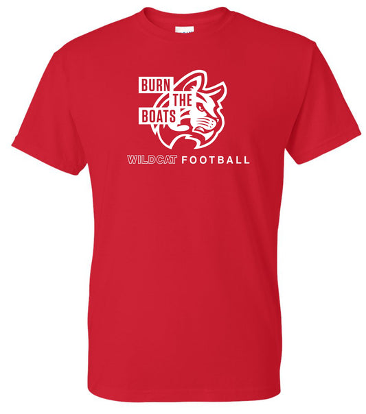 Burn The Boats Wildcat Football Tshirt RED