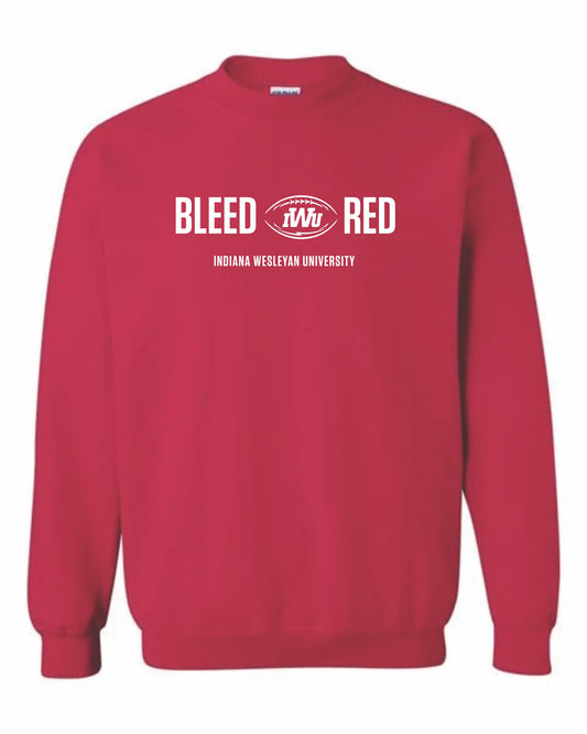 IWU Football Bleed Red Crewneck Sweatshirt RED