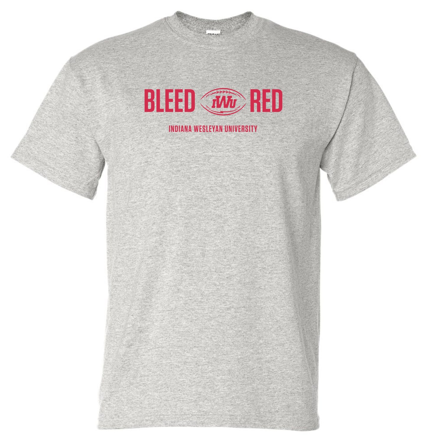 IWU Football Bleed Red Tshirt ASH GREY