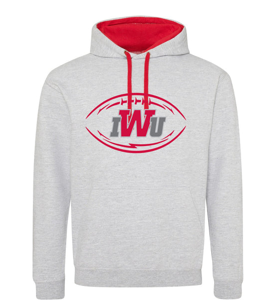 IWU Football Logo Contast Hoodie