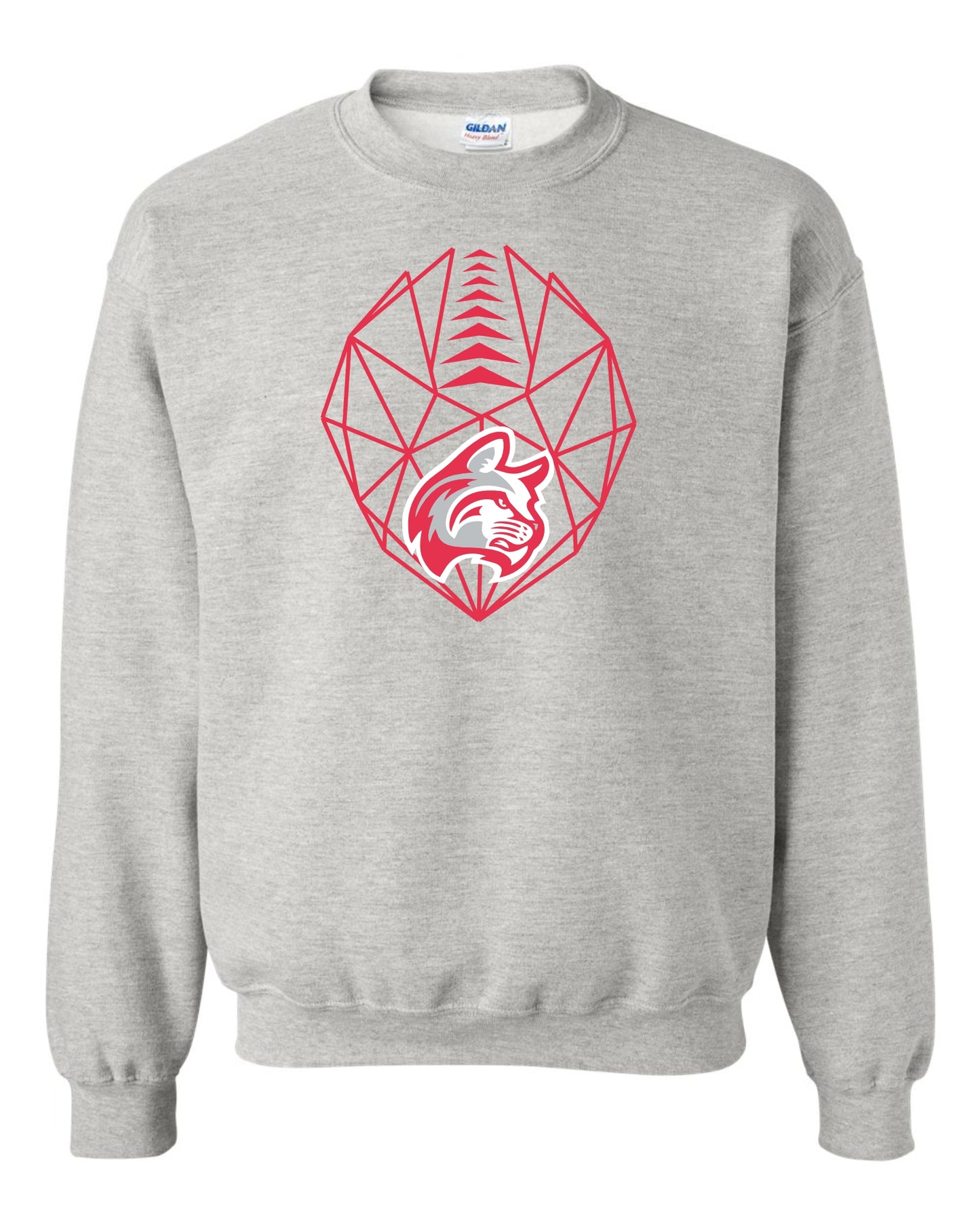 Wildcat Geo Football Crewneck Sweatshirt ASH GREY