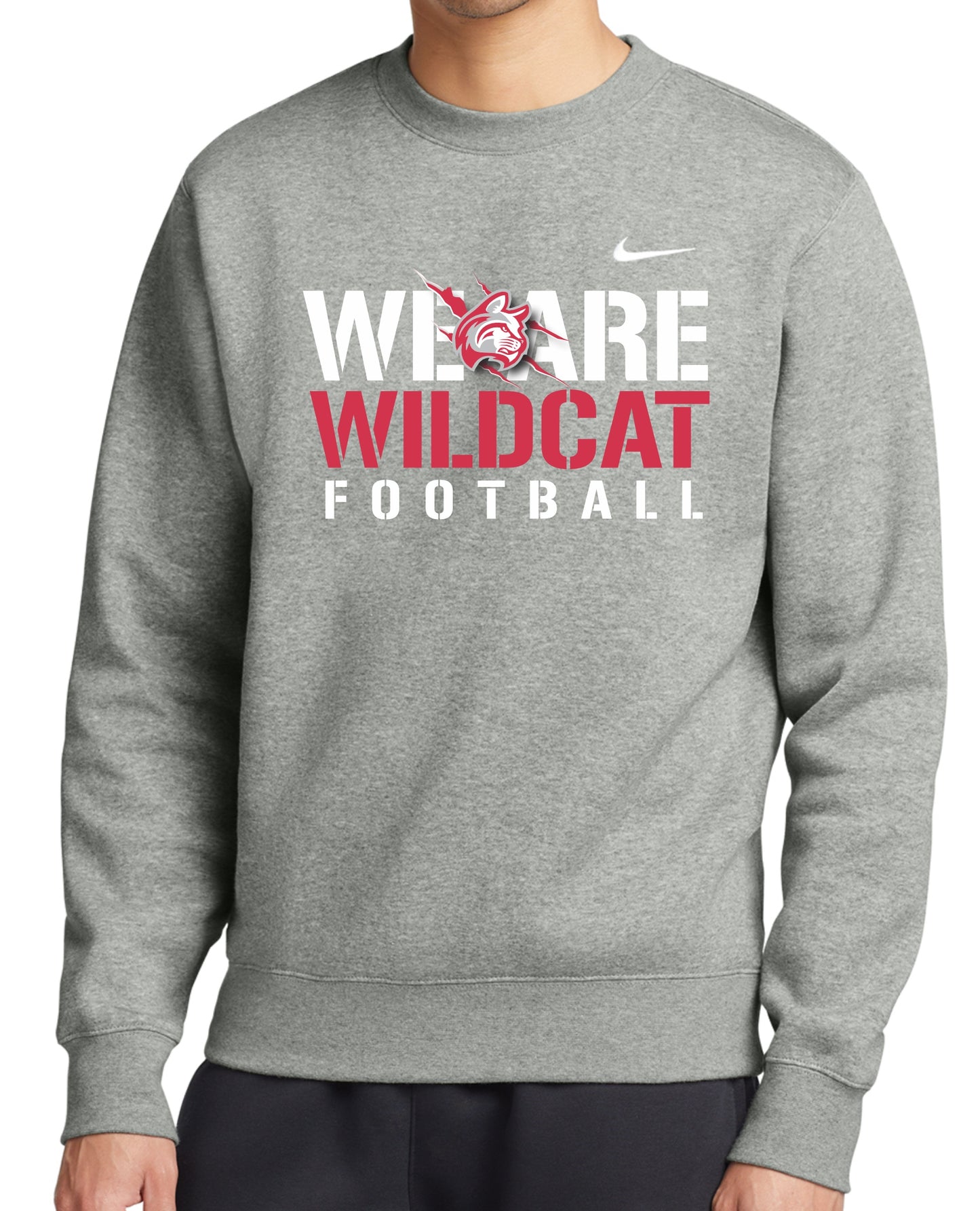 We Are Wildcat Football Nike Sweatshirt Crewneck CARBON HEATHER