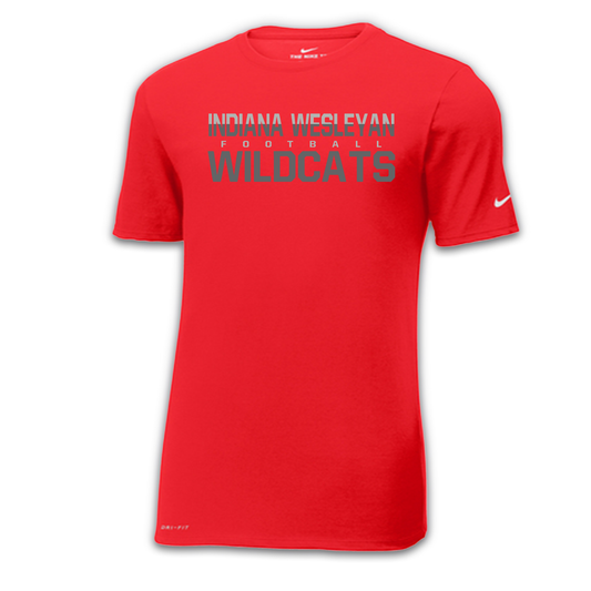 IWU Wildcat Football Color Split Nike Tshirt Red