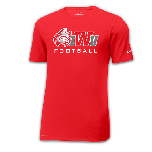 IWU Wildcat Football Logo Nike Tshirt Red