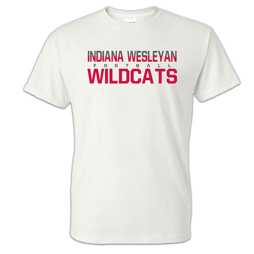 IWU Football Wildcats Split Color Tshirt White