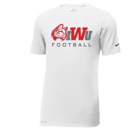 IWU Wildcat Football Logo Nike Tshirt White