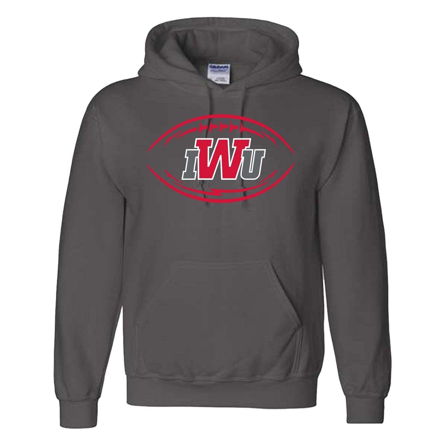 IWU Football Logo Hoodie Charcoal