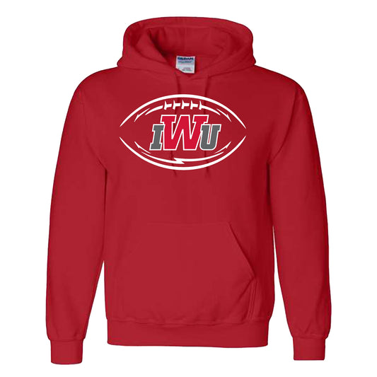 IWU Football Logo Hoodie Red