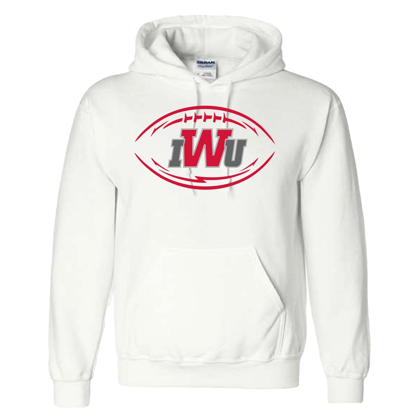 IWU Football Logo Hoodie White