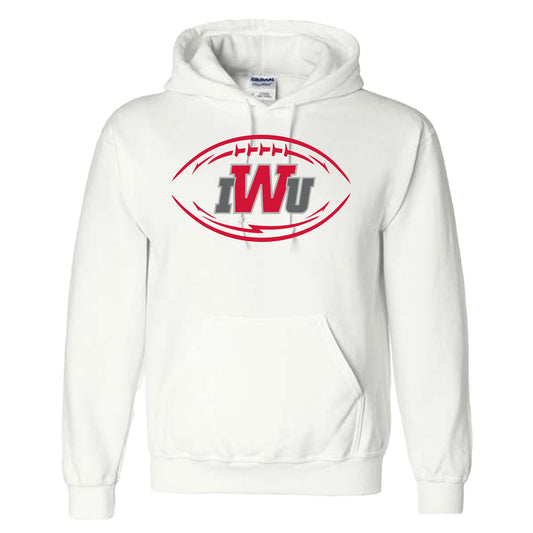 IWU Football Logo Hoodie White