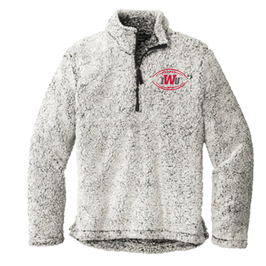 IWU Football Logo Ladies Sherpa - Gray Pebble