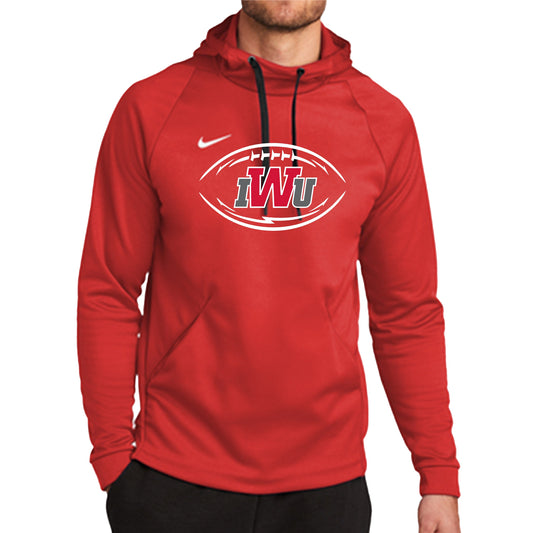 IWU Football Logo Nike Hoodie Red