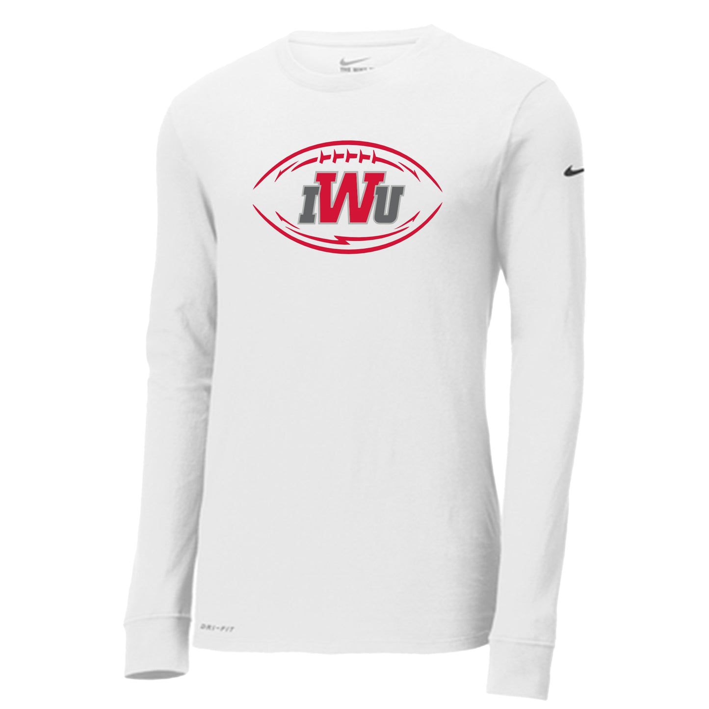 IWU Football Logo Nike Long Sleeve Tshirt White