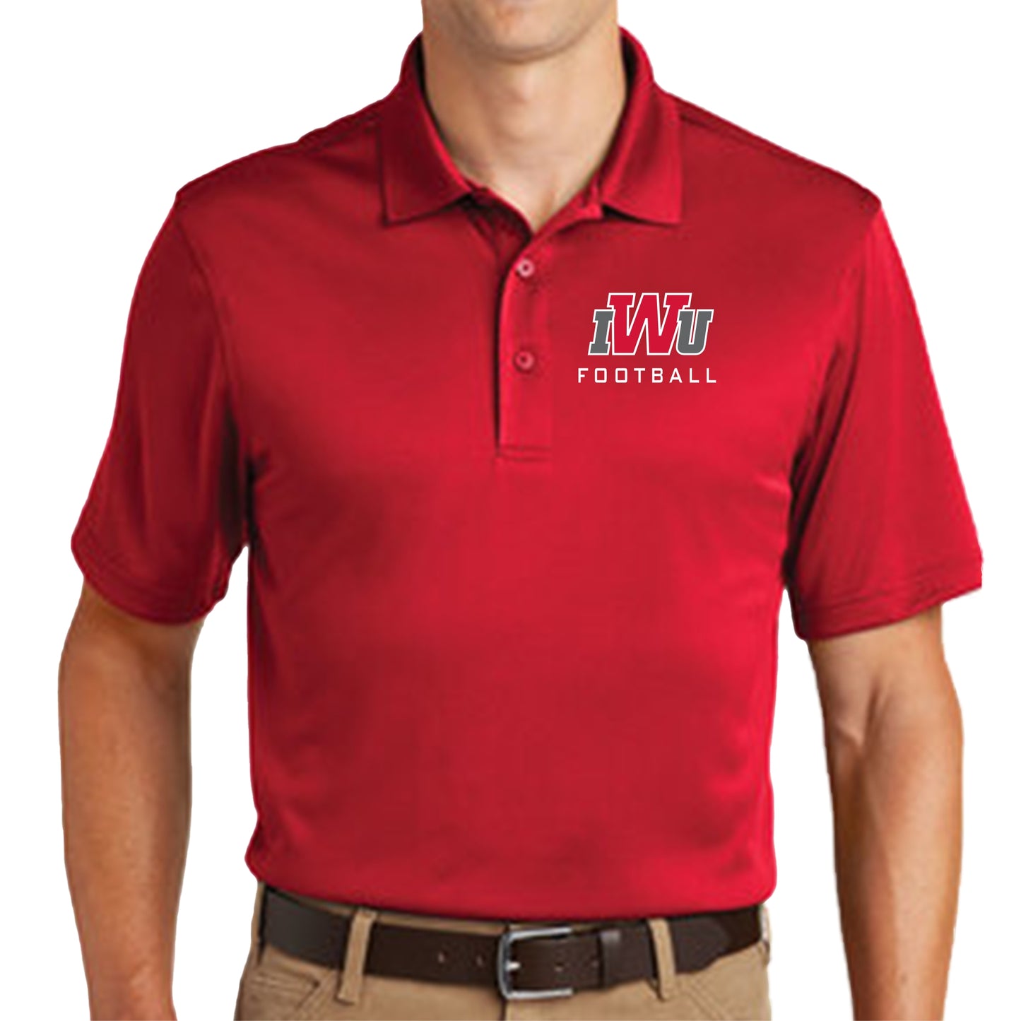 IWU Football Snag Free Polo Red