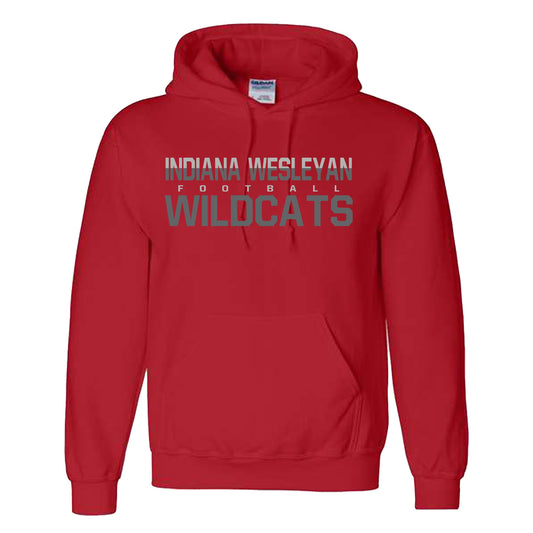 IWU Football Split Hoodie Red