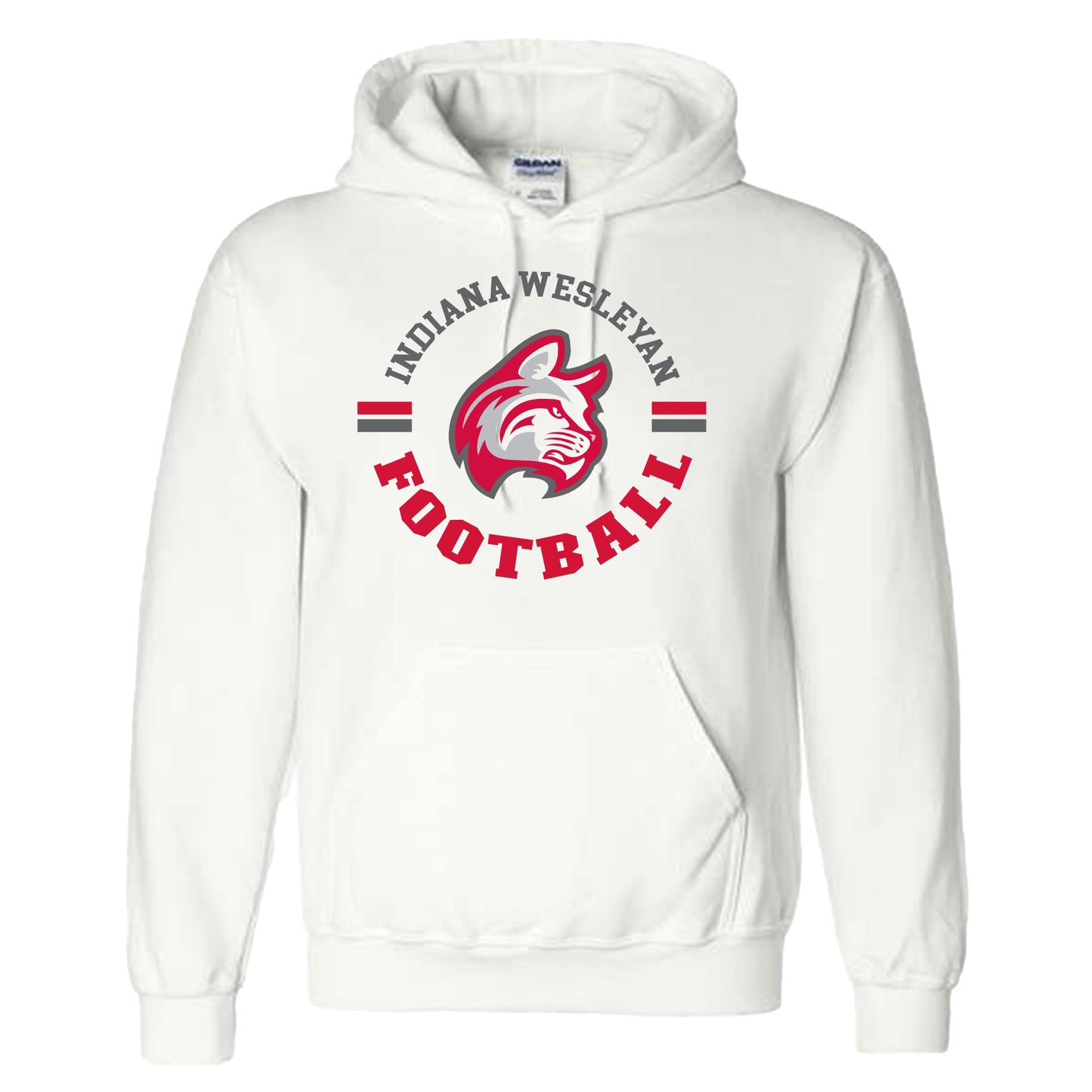 IWU Football Wildcat Circle Hoodie White