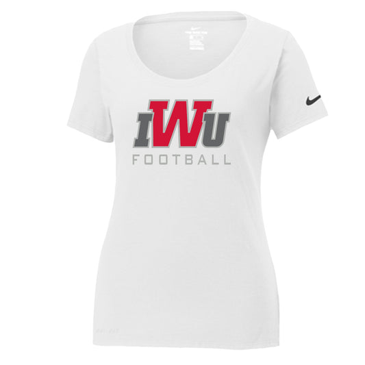 IWU Large Football Logo LADIES Nike Tshirt White