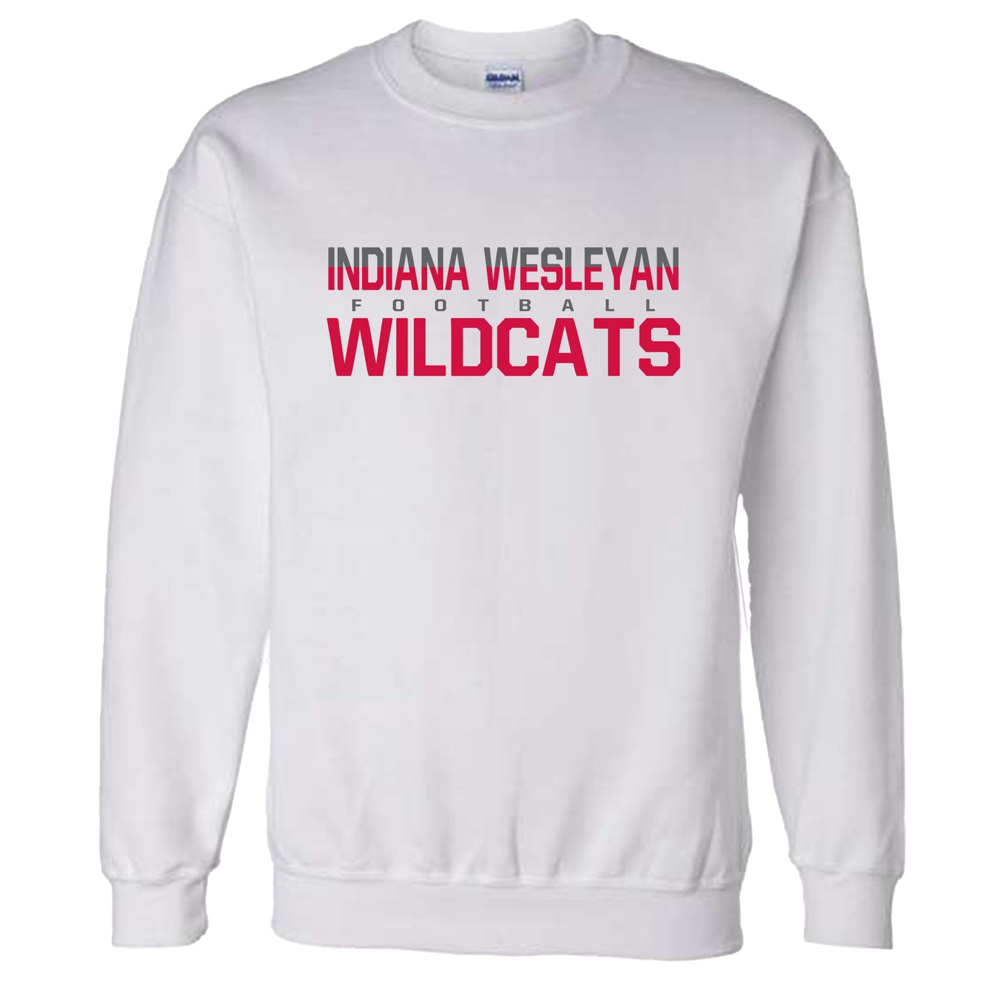 IWU Football Wildcat Split Crewneck Sweatshirt White