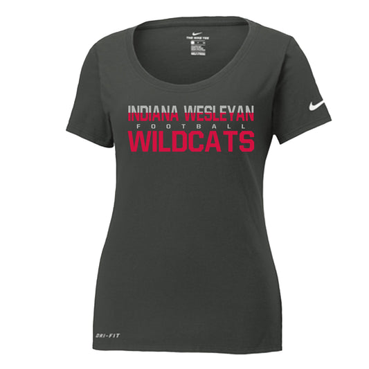 IWU Wildcat Football Color Split LADIES Nike Tshirt Anthracite