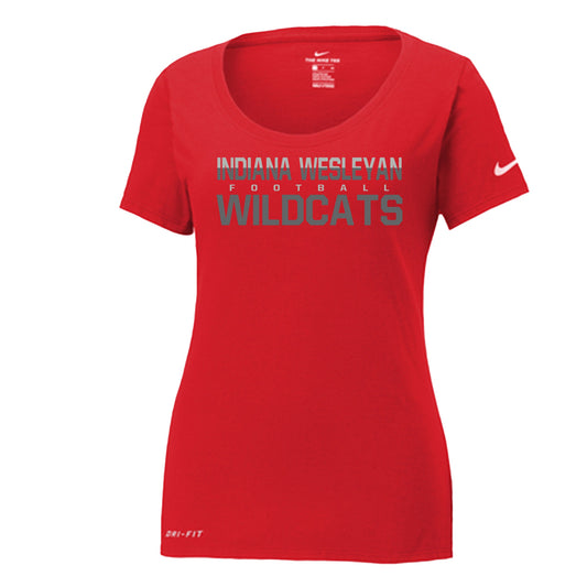 IWU Wildcat Football Color Split LADIES Nike Tshirt Red