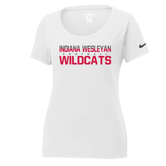 IWU Wildcat Football Color Split LADIES Nike Tshirt White