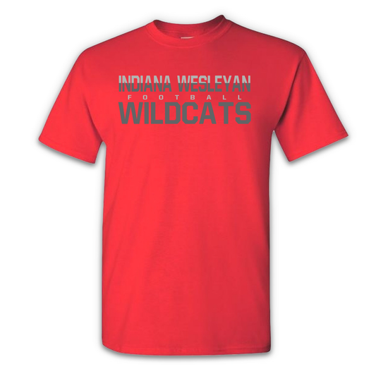 IWU Football Wildcats Split Color Tshirt Red