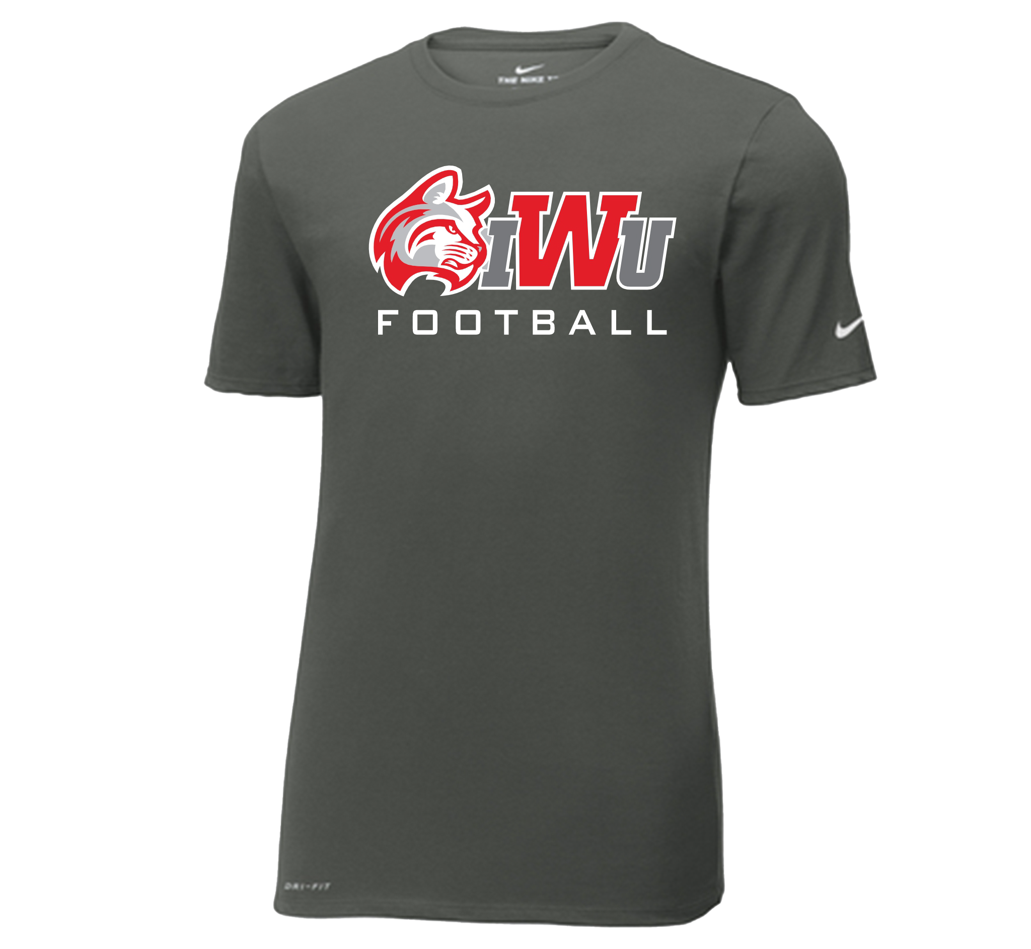 IWU Wildcat Football Logo Nike Tshirt Anthracite – iwufootball.com