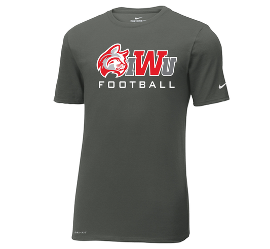 IWU Wildcat Football Logo Nike Tshirt Anthracite