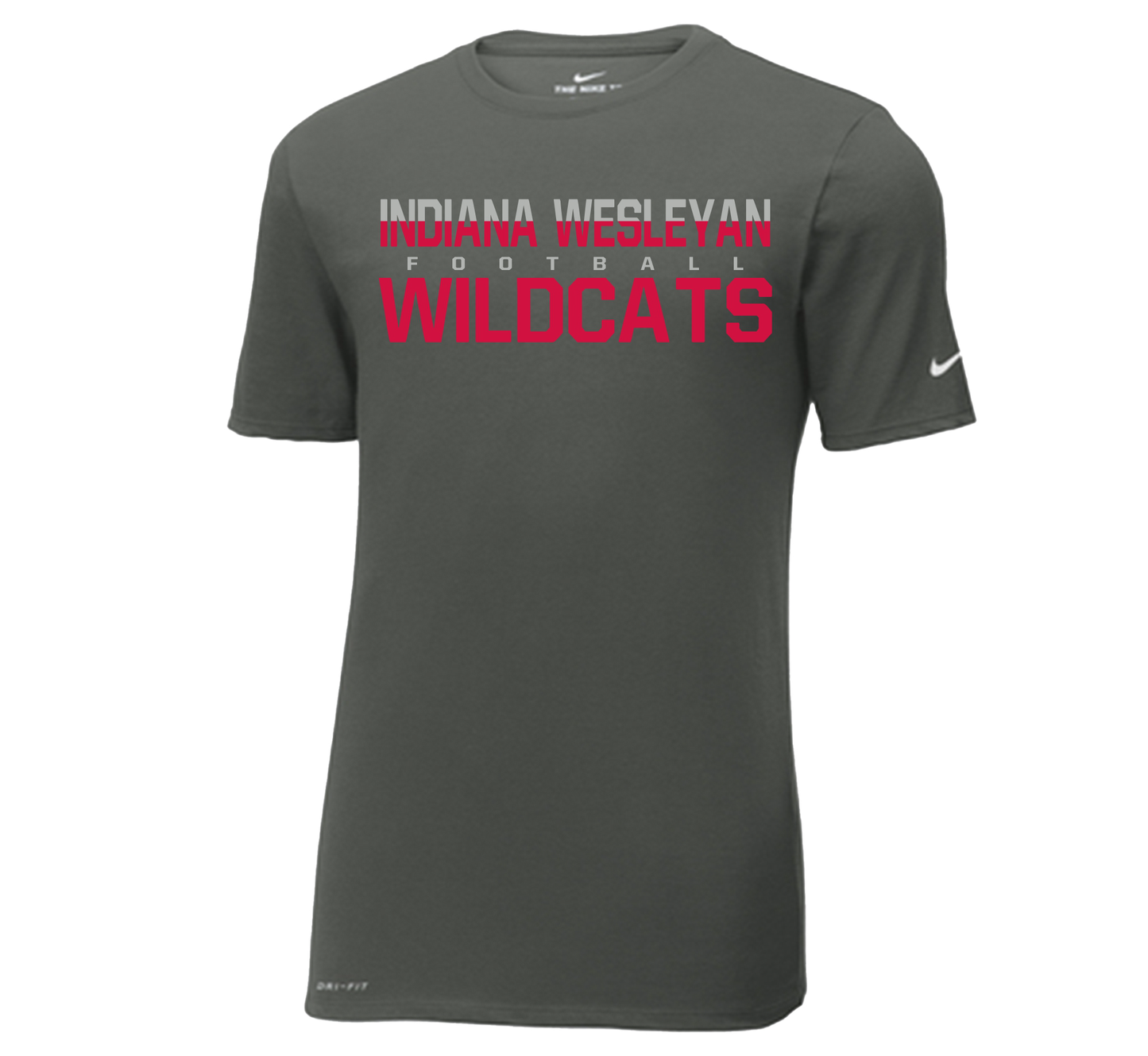 IWU Wildcat Football Color Split Nike Tshirt Anthracite